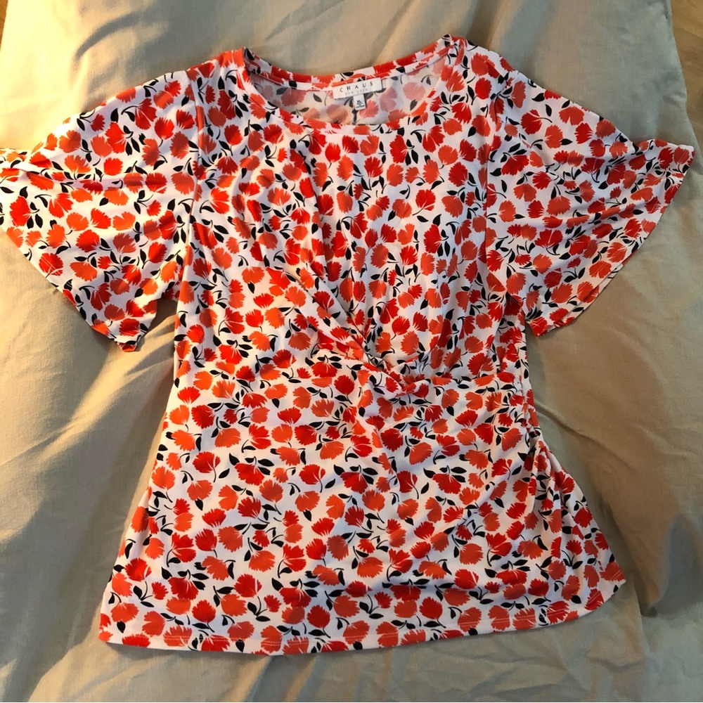 Twist Front Blouse - Gathered at the Waist